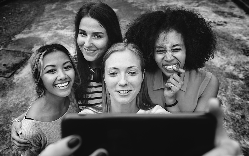 Friends taking a selfie